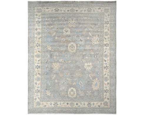 14x20 Zeigler Gray Afghan Hand Knotted Wool Area Rug